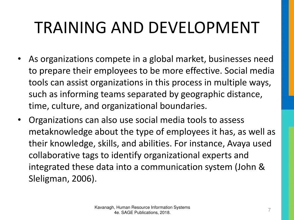 training and development