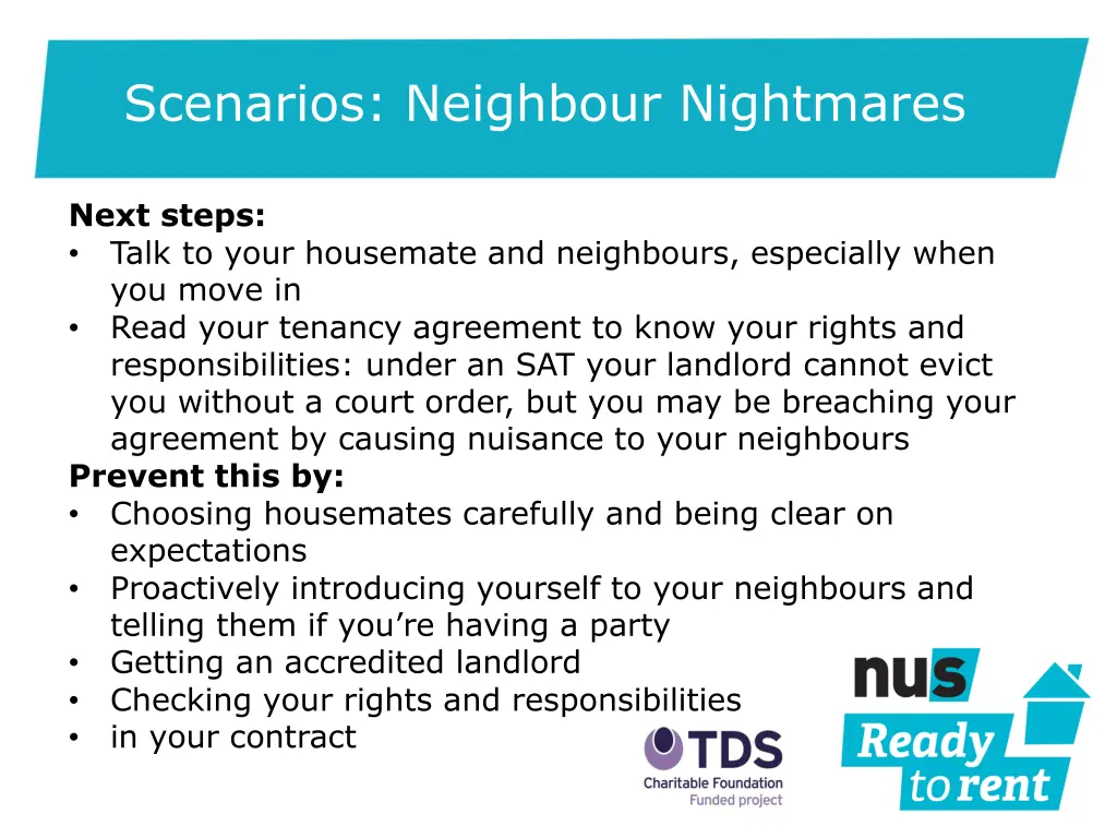 scenarios neighbour nightmares