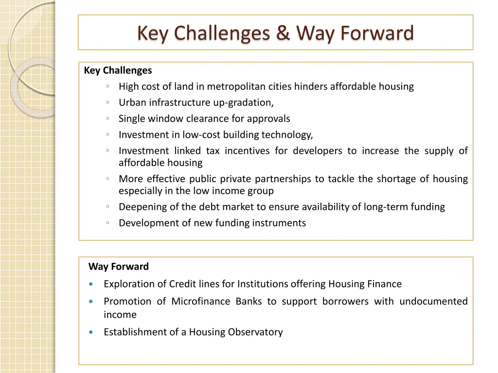 key challenges way forward