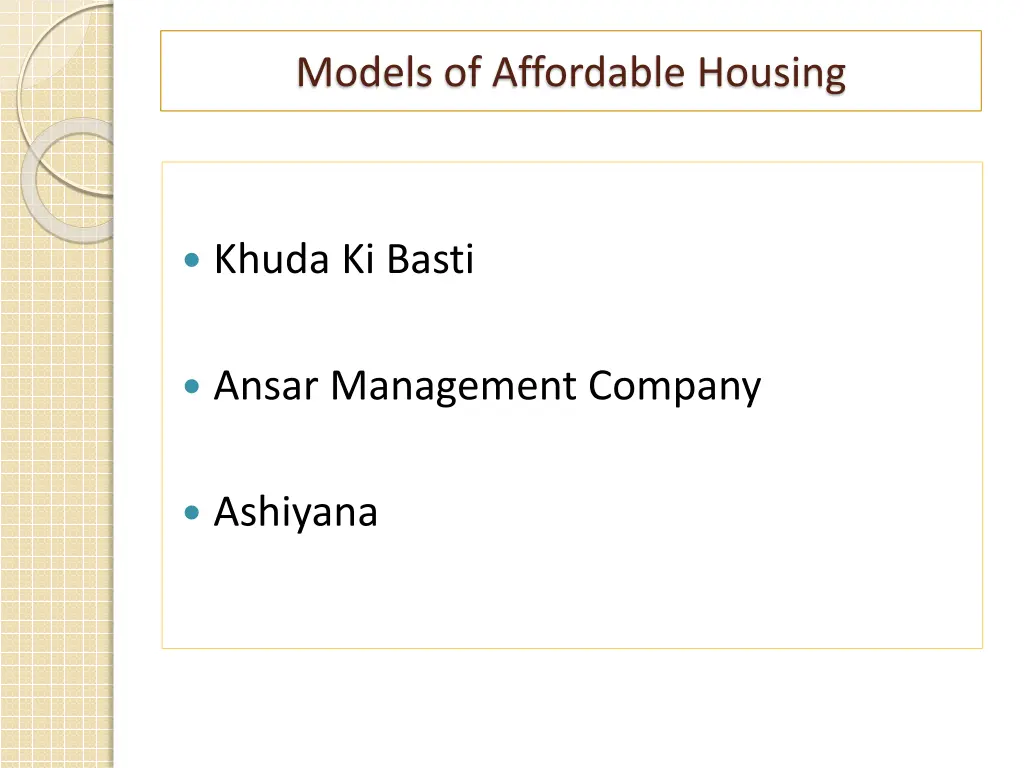 models of affordable housing