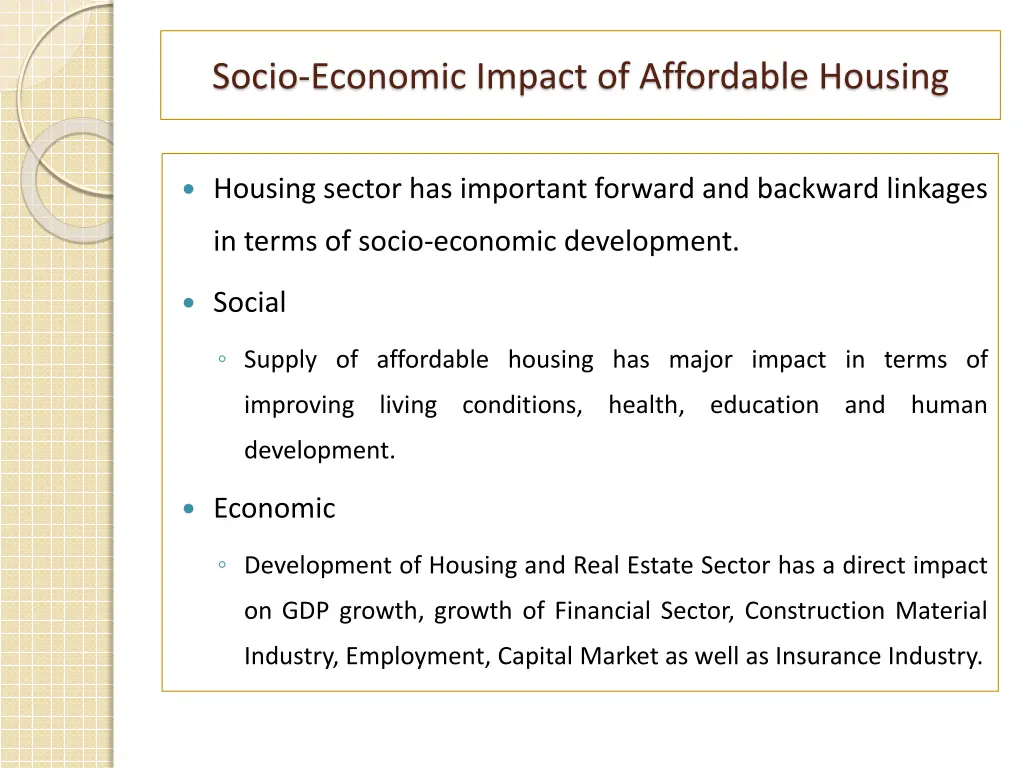 socio economic impact of affordable housing