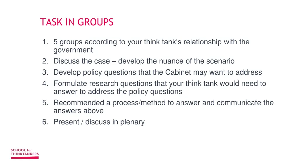 task in groups