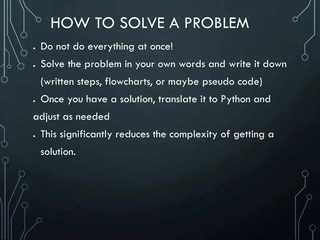 how to solve a problem