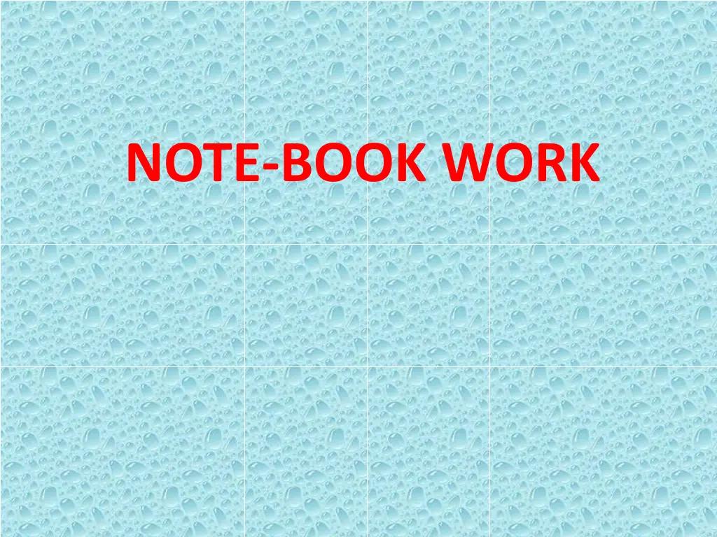 note book work