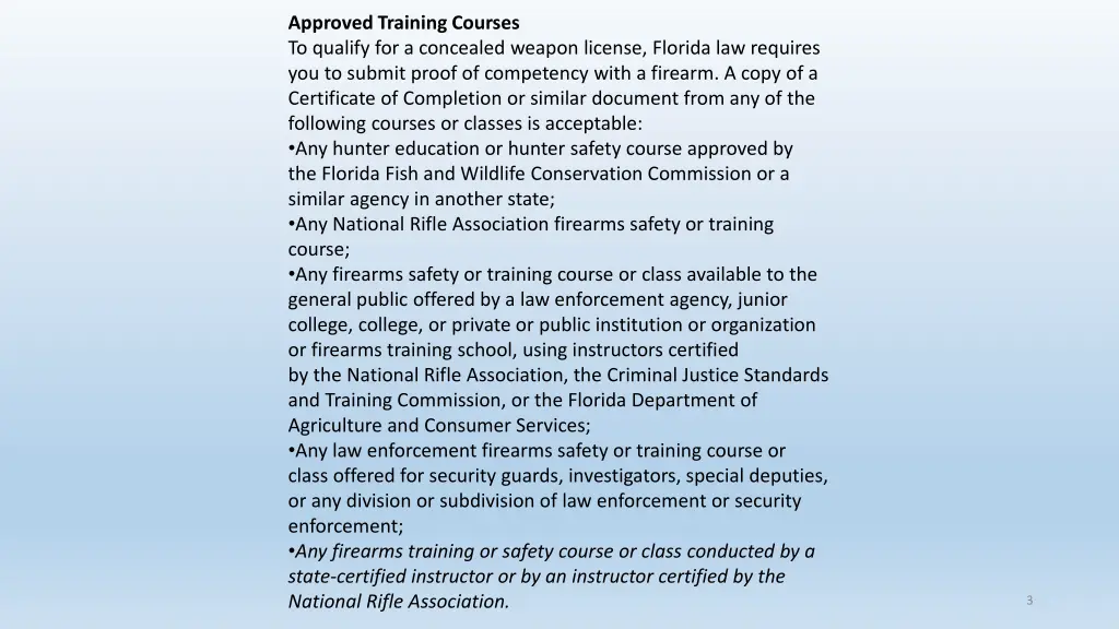 approved training courses to qualify
