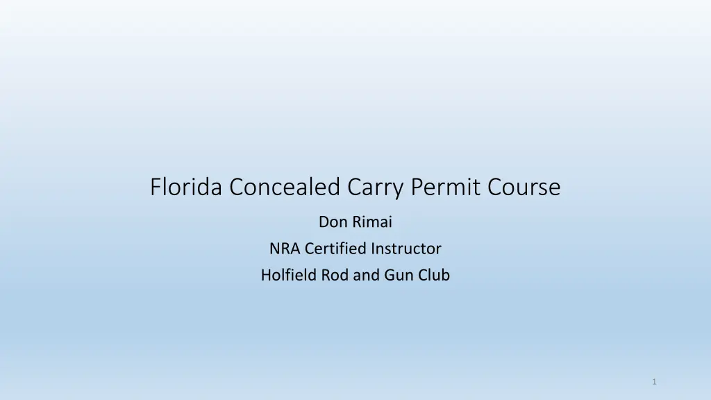 florida concealed carry permit course