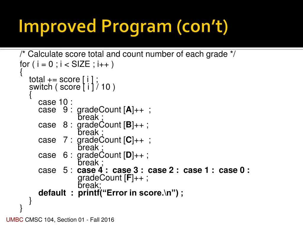 calculate score total and count number of each 1