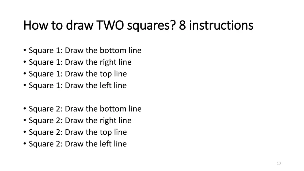 how to draw two squares 8 instructions