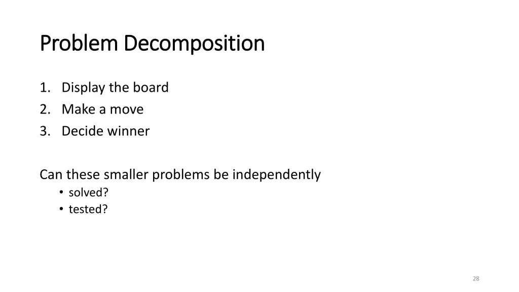 problem decomposition problem decomposition