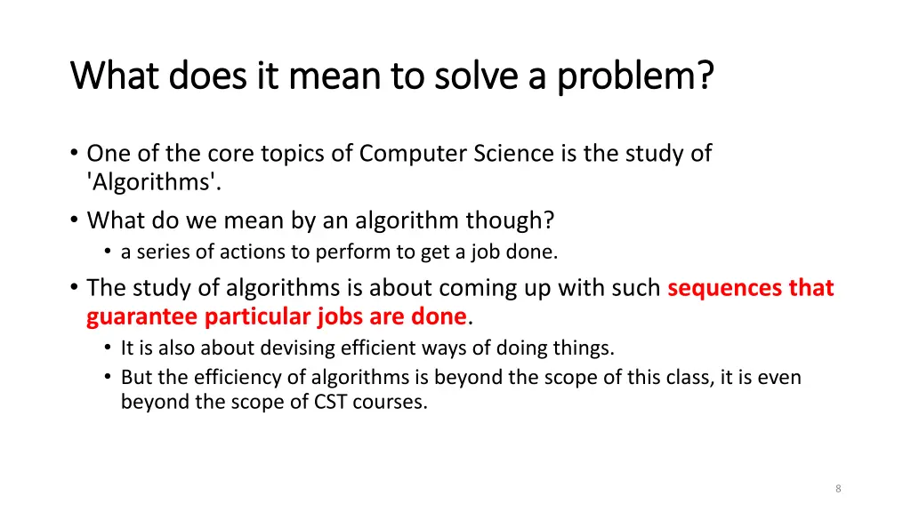what does it mean to solve a problem what does 1