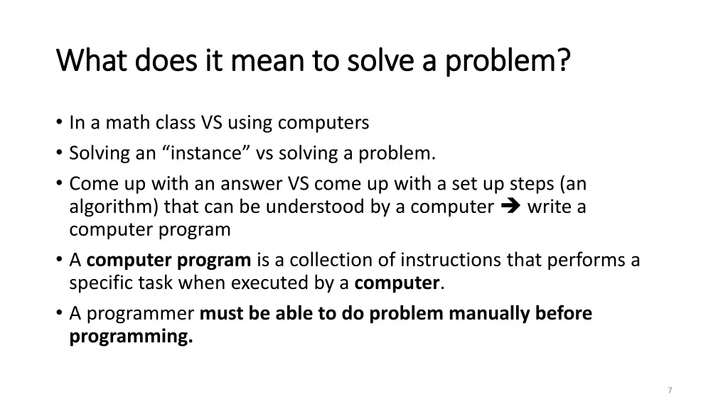 what does it mean to solve a problem what does