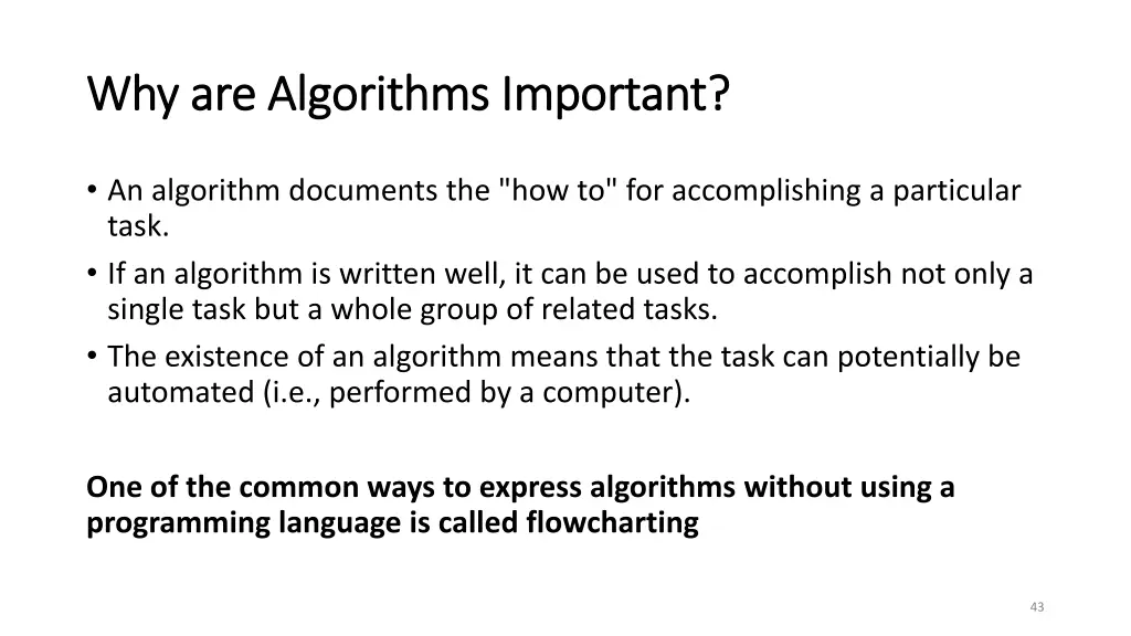 why are algorithms important why are algorithms