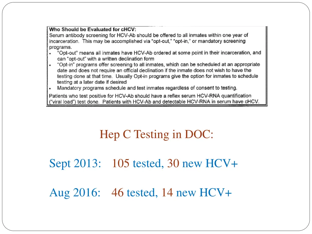 hep c testing in doc