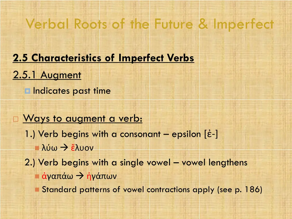 verbal roots of the future imperfect 18
