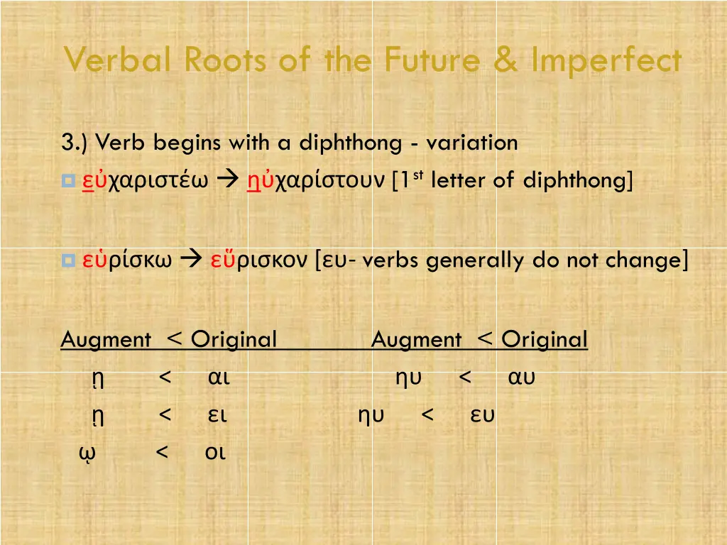 verbal roots of the future imperfect 19