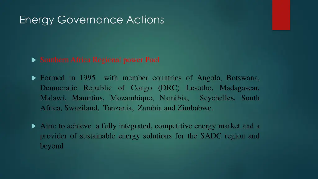 energy governance actions 2