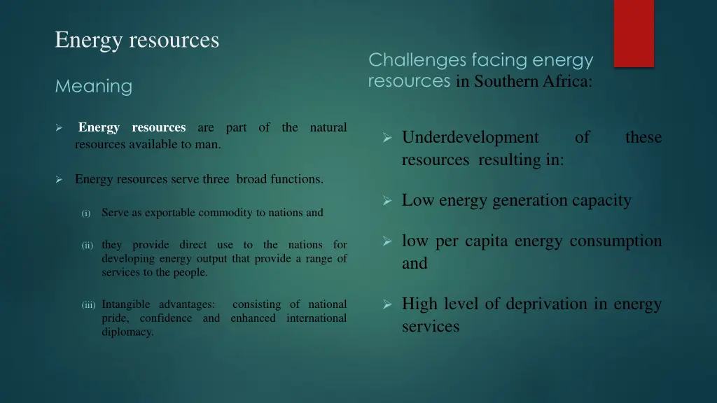 energy resources