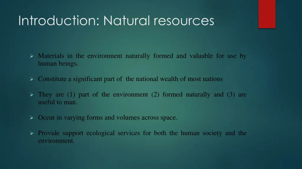 introduction natural resources