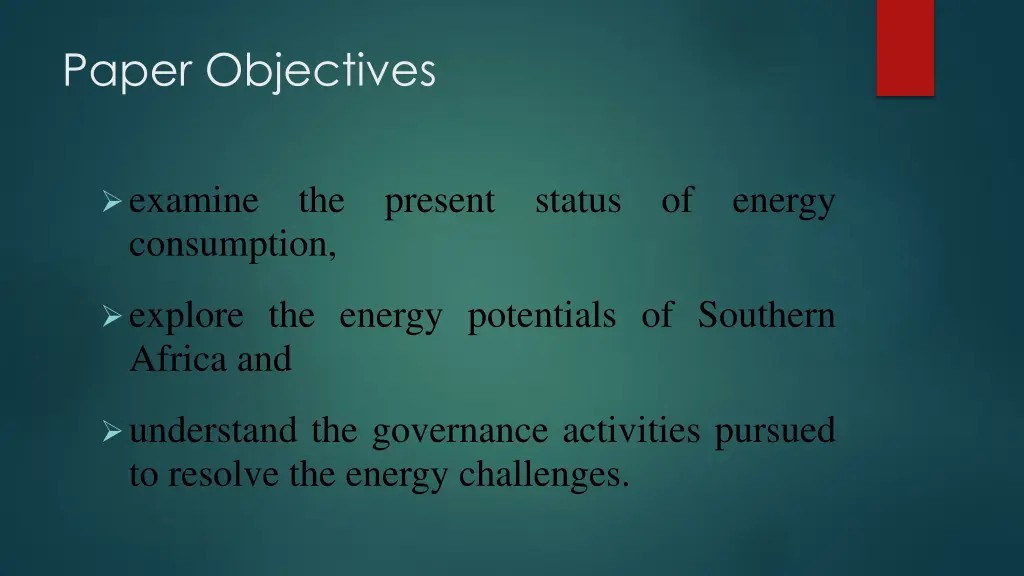 paper objectives