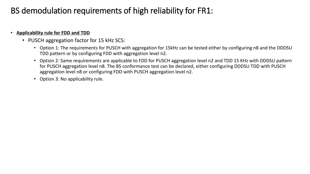 bs bs demodulation requirements of high