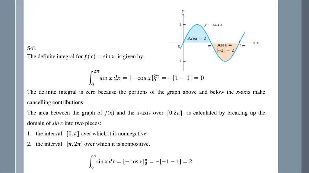 sol the definite integral for sin is given by