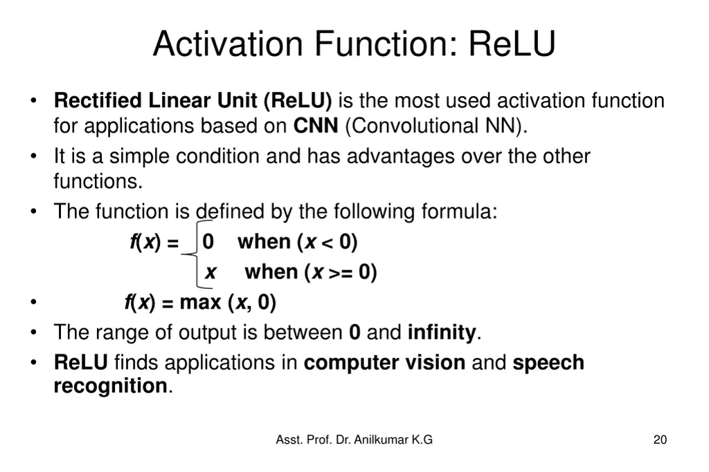 activation function relu