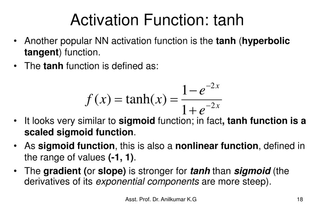 activation function tanh