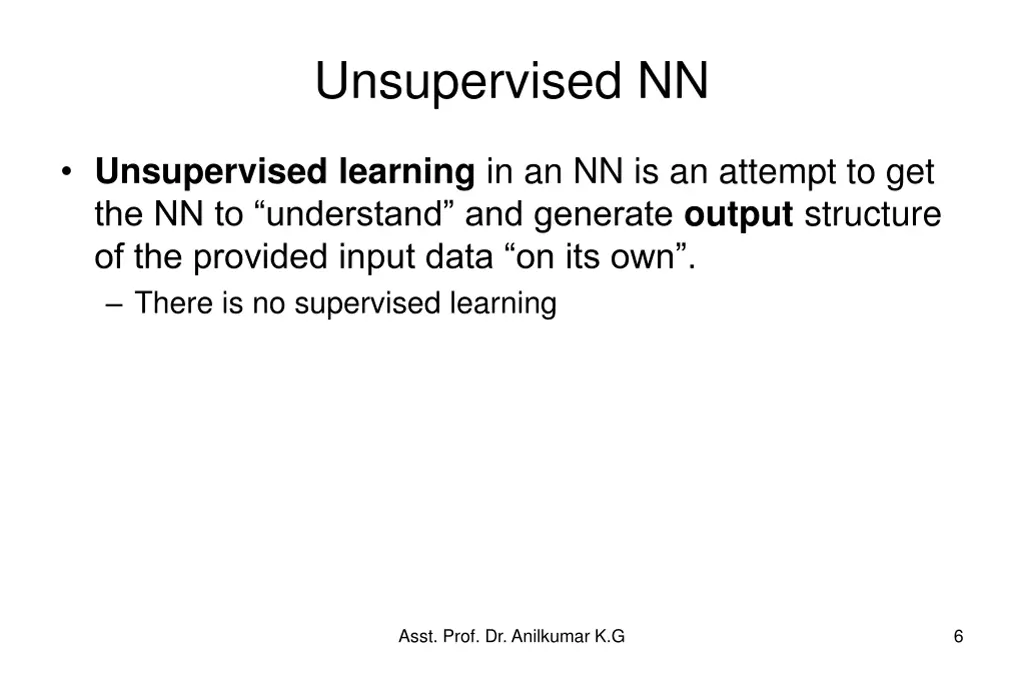 unsupervised nn