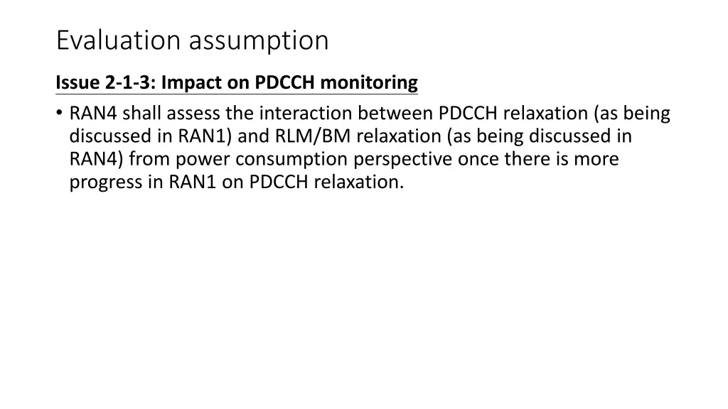 evaluation assumption