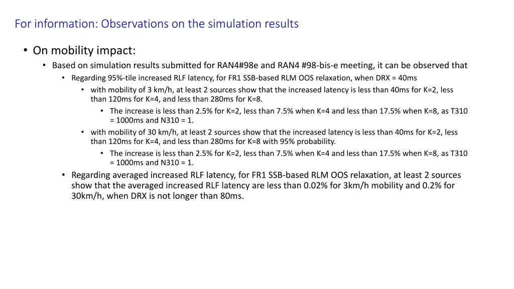 for information observations on the simulation 2