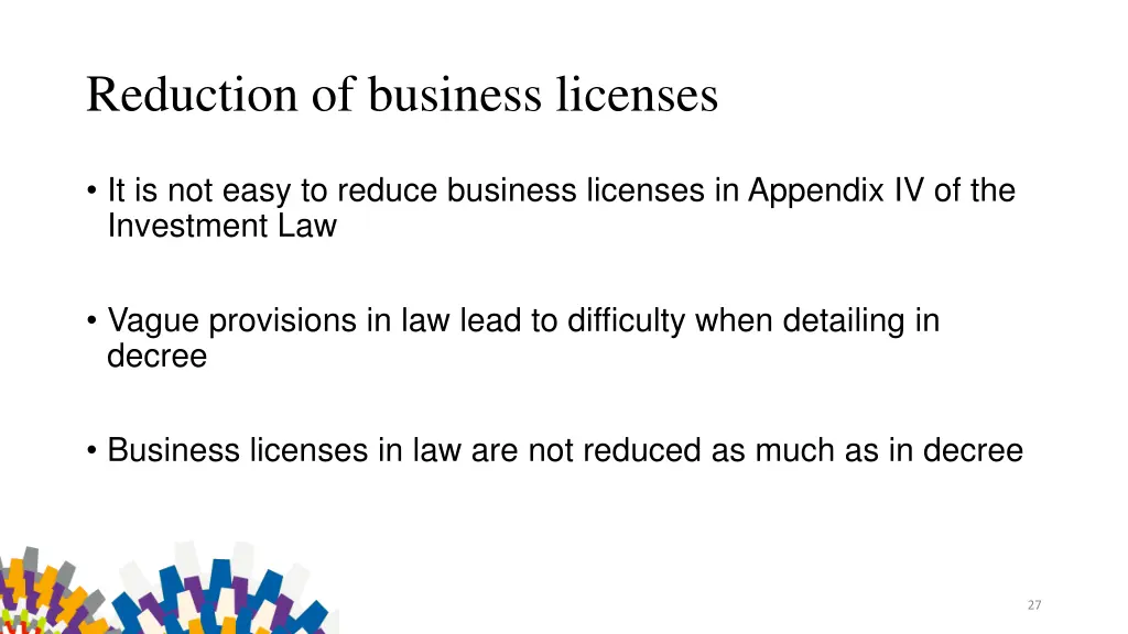 reduction of business licenses