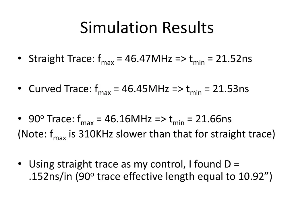 simulation results