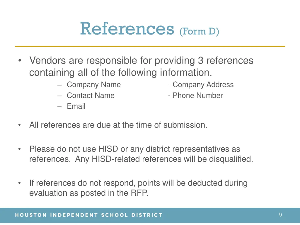 references form d