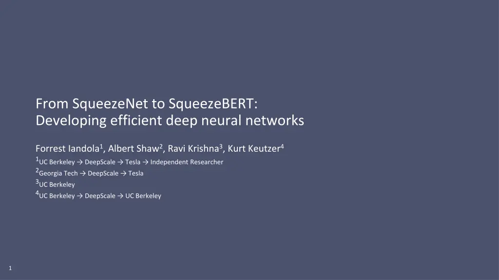 from squeezenet to squeezebert developing