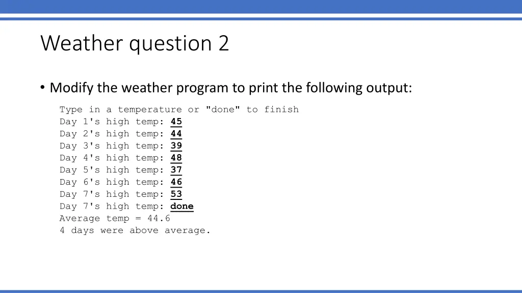 weather question 2
