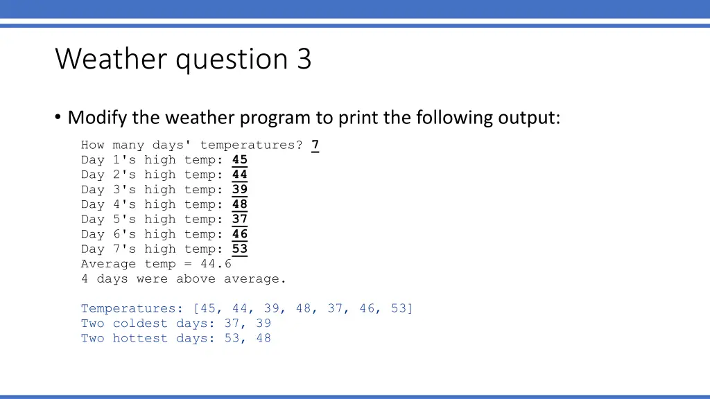 weather question 3