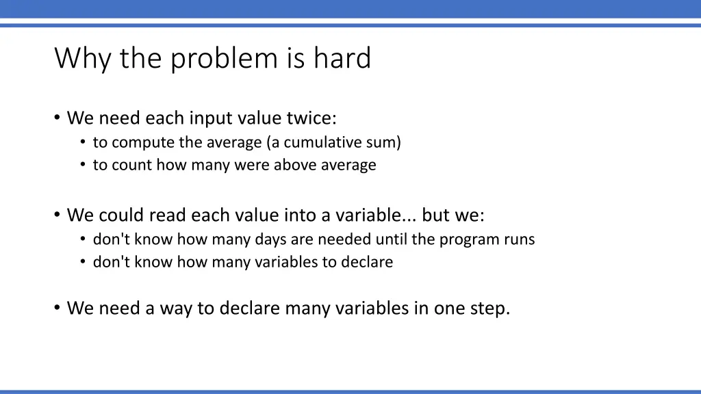 why the problem is hard