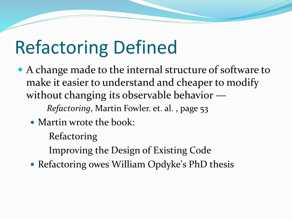 refactoring defined