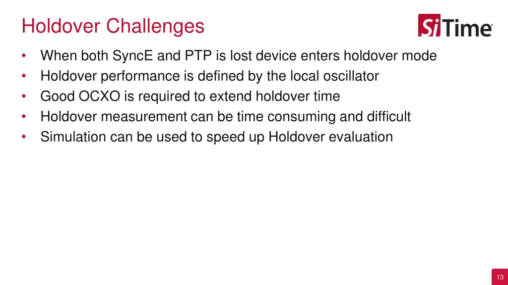 holdover challenges