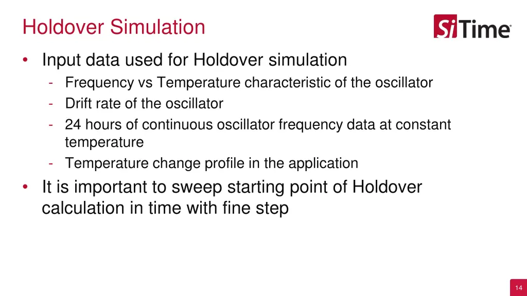 holdover simulation