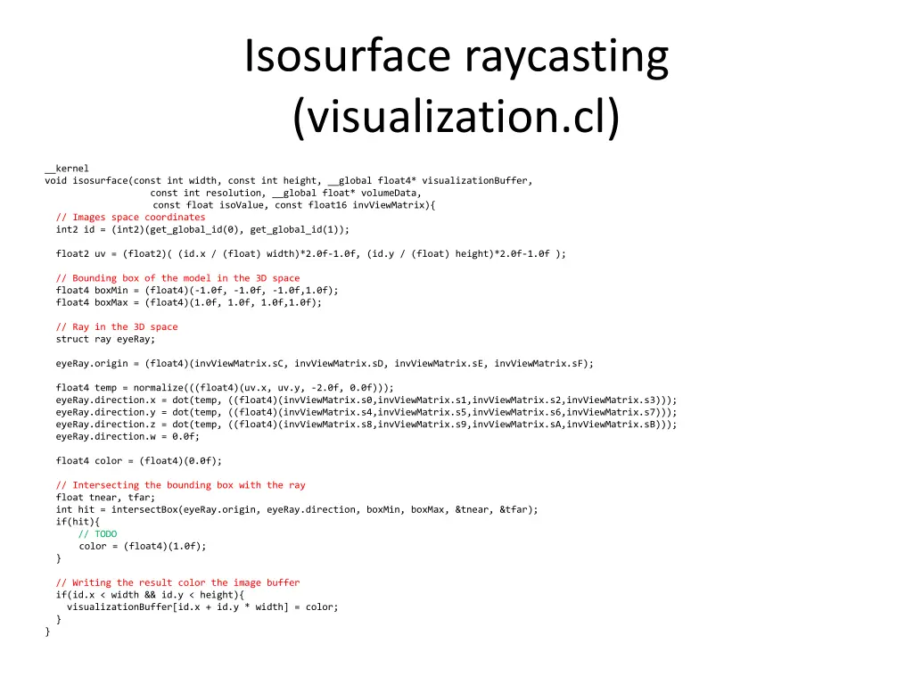 isosurface raycasting visualization cl