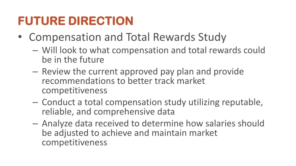 future direction future direction compensation