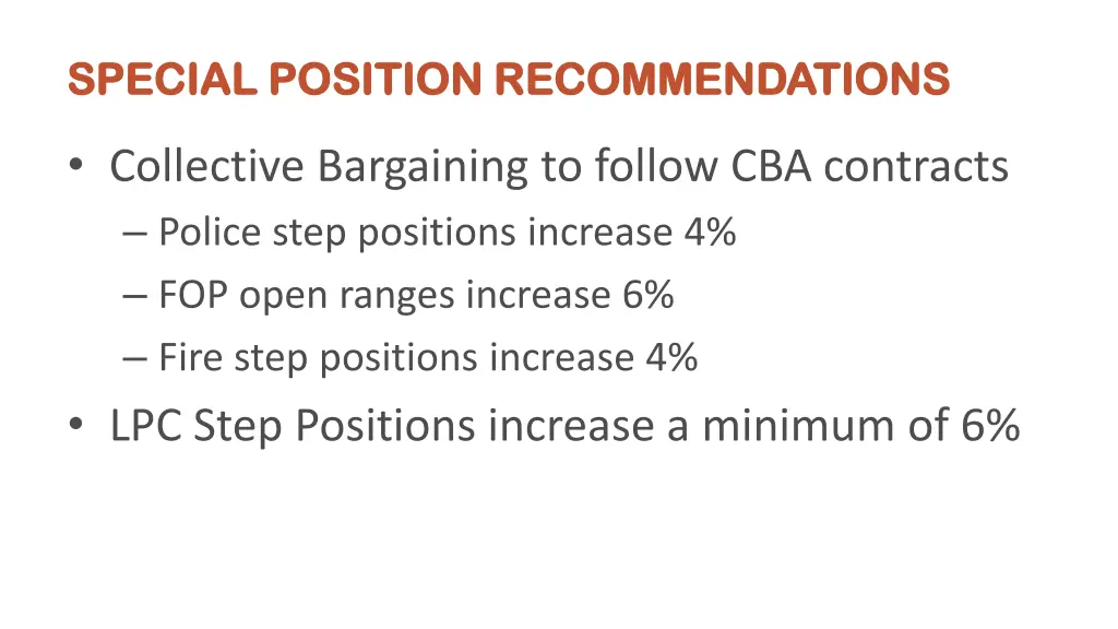 special position recommendations special position