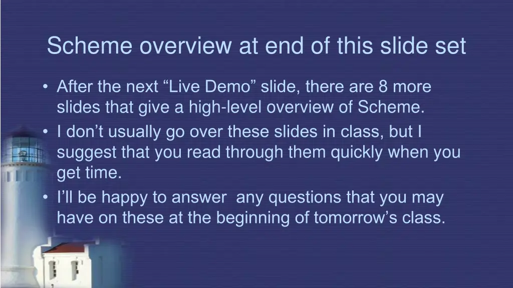 scheme overview at end of this slide set