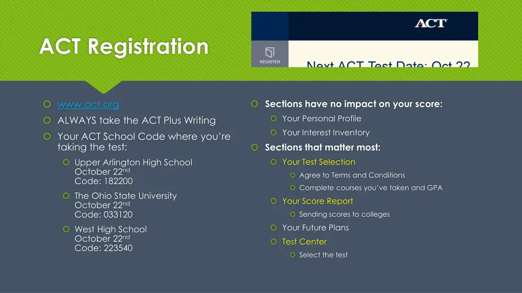 act registration