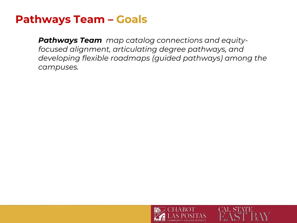 pathways team goals