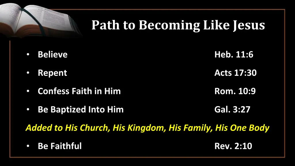path to becoming like jesus