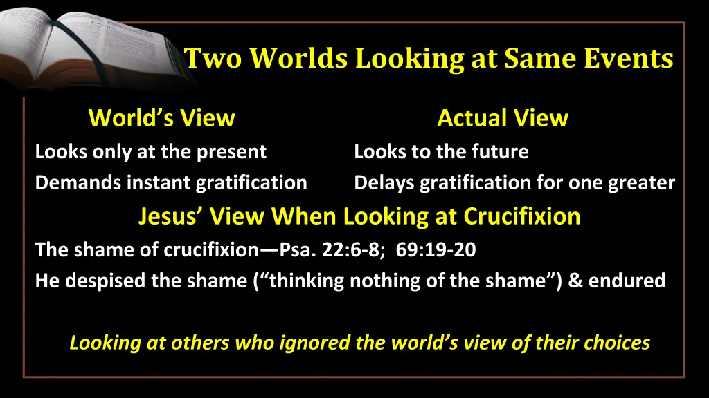 two worlds looking at same events
