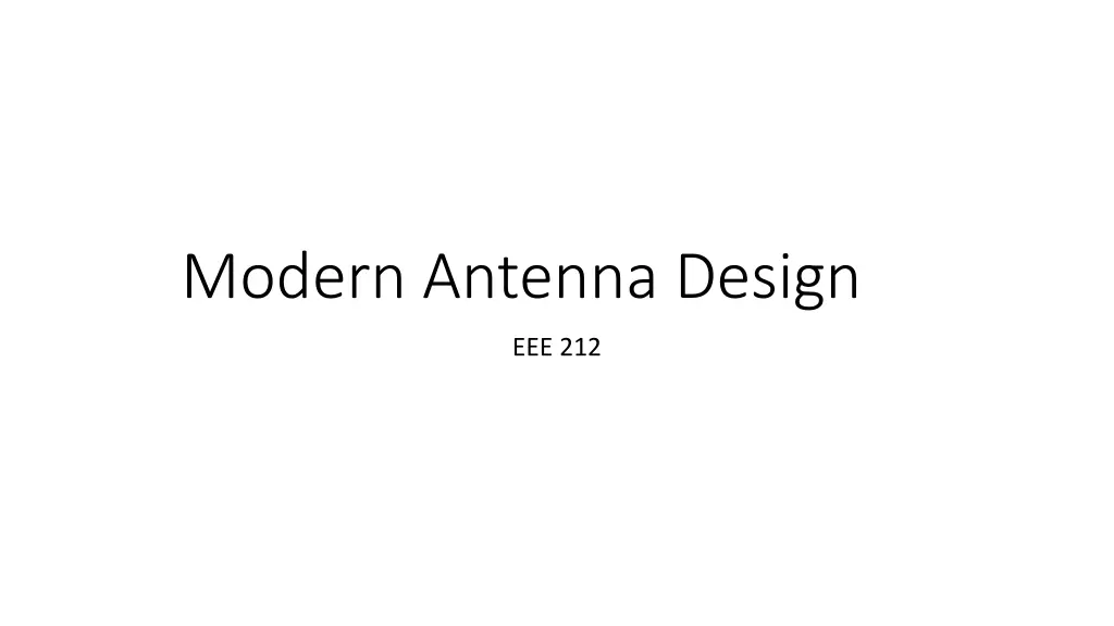 modern antenna design