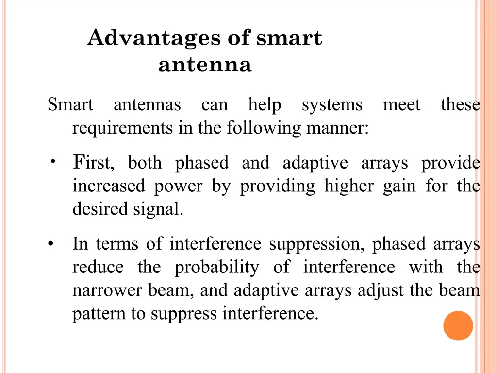 advantages of smart antenna